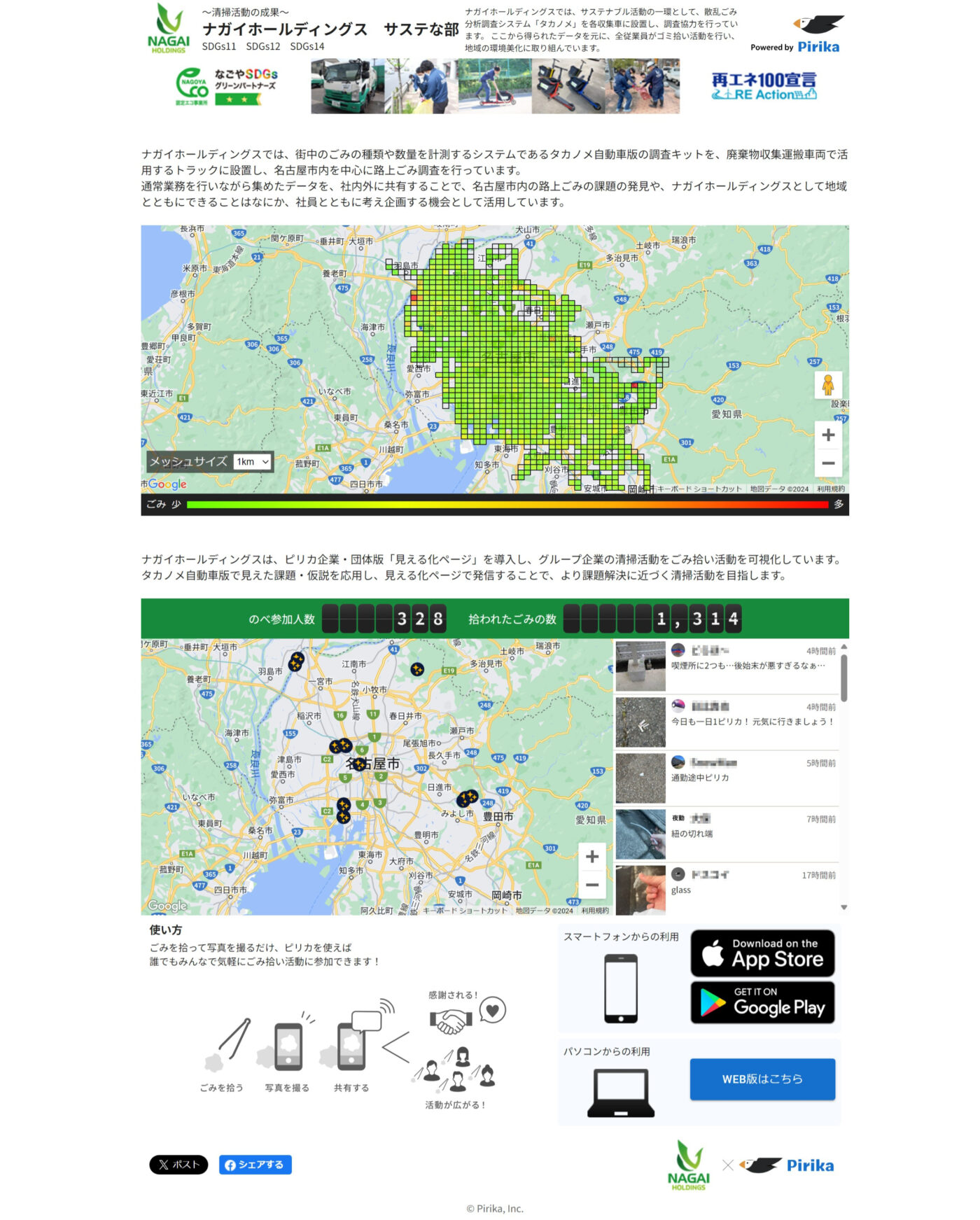 タカノメ自動車版の調査結果とごみ拾い活動のご報告